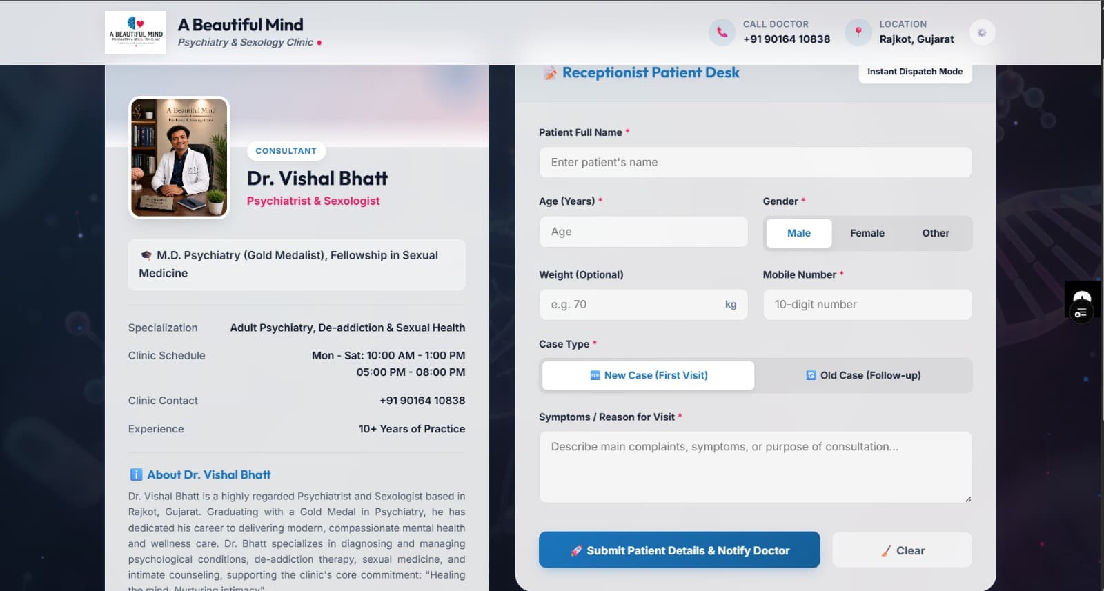 A Beautiful Mind Clinic project screenshot